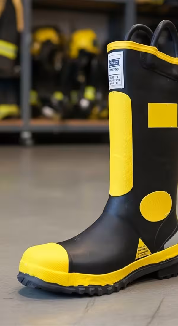 Bombero equipándose rápido con botas zipper