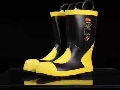 Botas para bombero certificadas NFPA — caucho y cuero