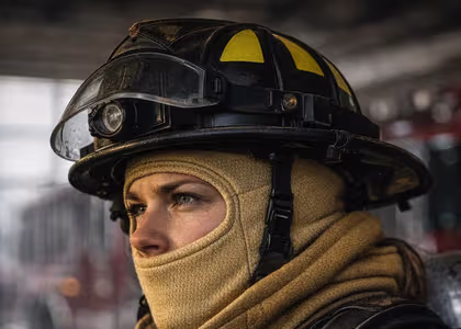 Capucha PBI Gold (monja) usada bajo casco y SCBA según NFPA 1971