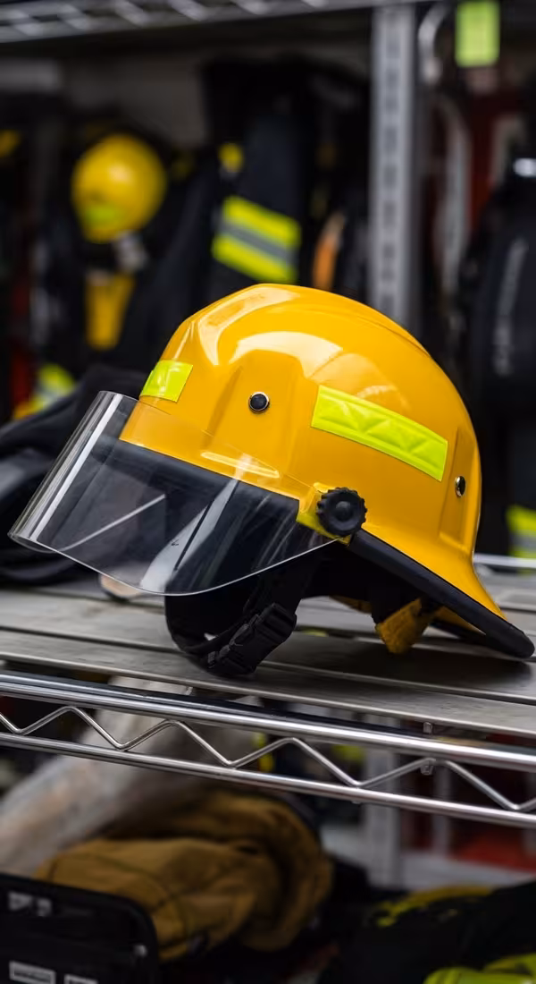 Casco ARFF con visor dorado