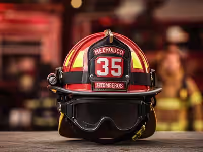 Casco Estructural NFPA 1970 — Visor Facial de Policarbonato - Casco estructural NFPA 1970 certificado para bombero