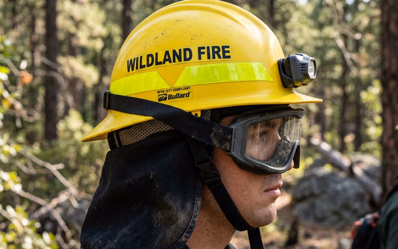 Casco forestal profesional certificado NFPA 1977 para brigadas