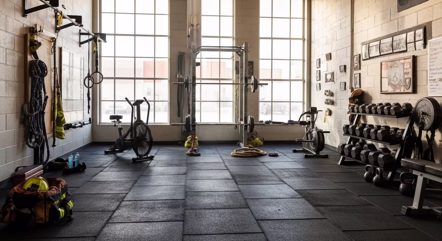 Gimnasio crossfit en estación de bomberos de Tamaulipas