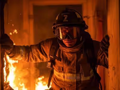 Goggle de bombero en combate interior estructural — protección visual ANSI Z87.1