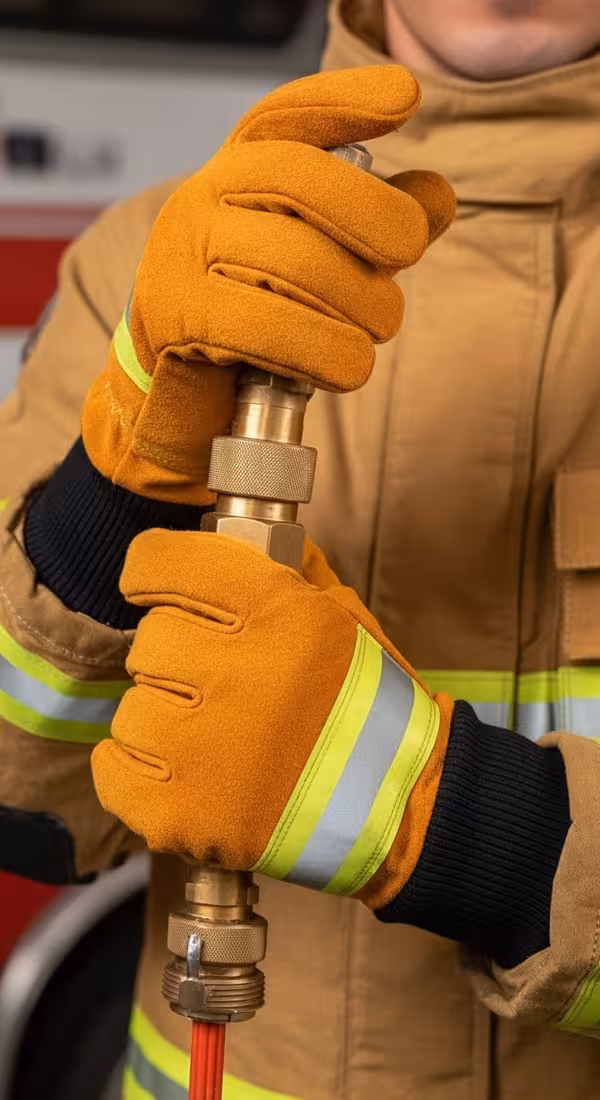 Bomberos con guantes Gore-Tex en acción