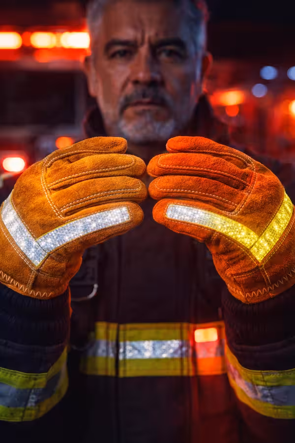 Guantes elásticos en operación