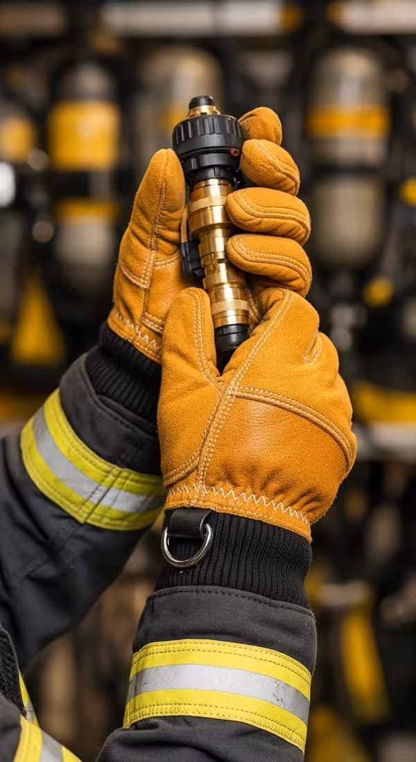 Guante HAZMAT NFPA 1991 con material butilo y manguito largo sellado
