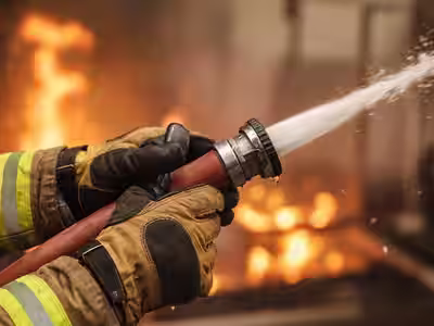 Par de guantes estructurales cuero y Kevlar® certificados NFPA 1971