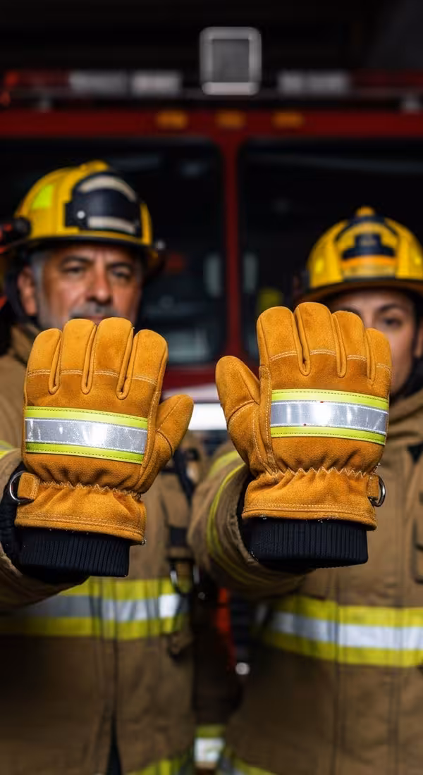 Guantes nobuck en operación
