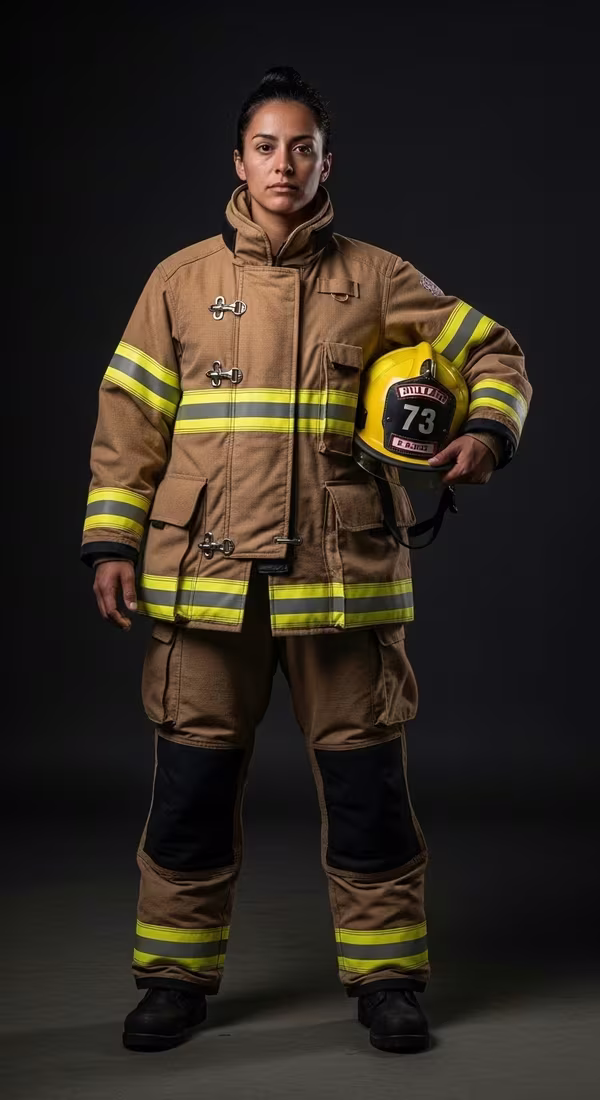 Detalle sistema capas traje bombero