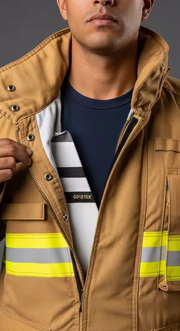 Test de repelencia de la barrera de humedad del traje de bombero tras lavado técnico