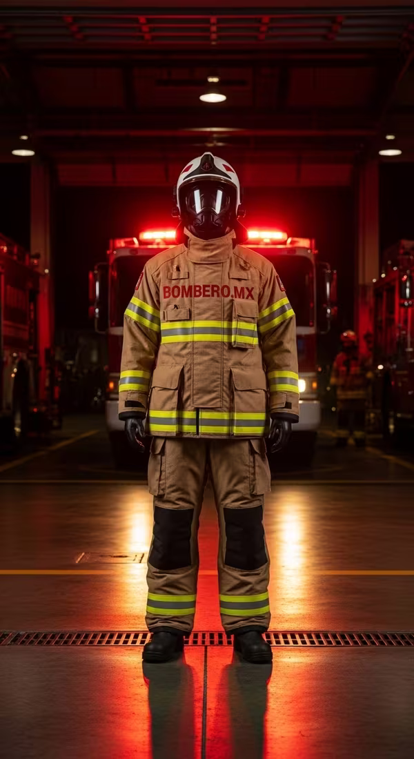 Rescate urbano bomberos con traje paneles 3D alta movilidad NFPA