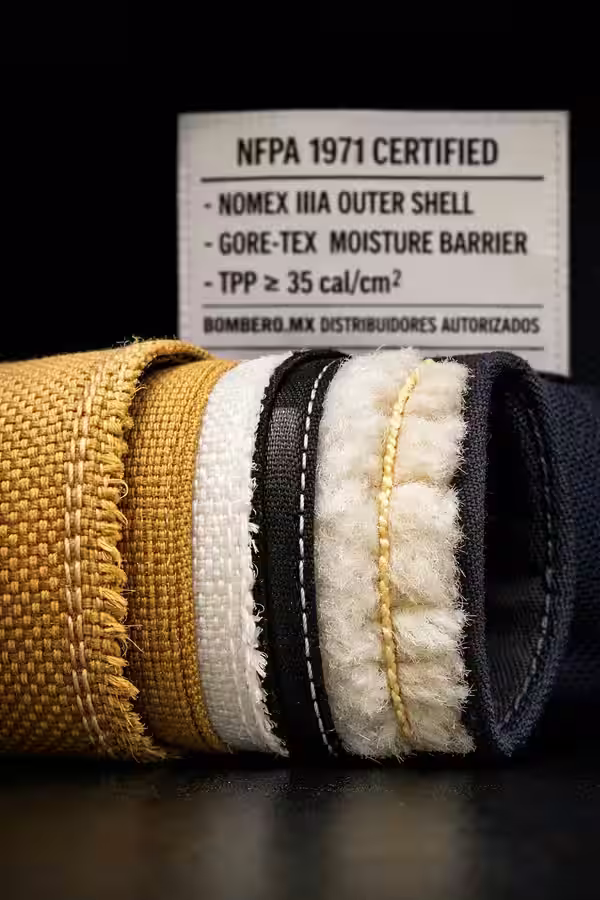 Traje bombero profesional vista frontal