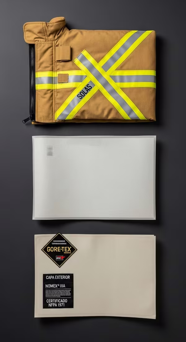 Detalle sistema capas traje bombero